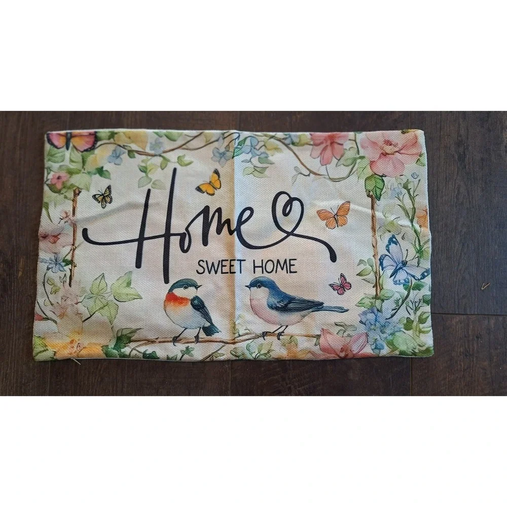 HOBBY LOBBY HOME SWEET HOME BIRDS & BUTTERFLIES THROW PILLOW COVER 19.5x11